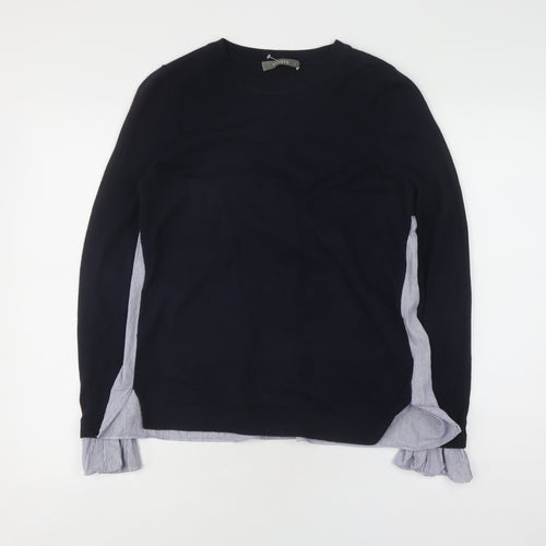 Oasis Women's Black Cotton Blend Pullover S