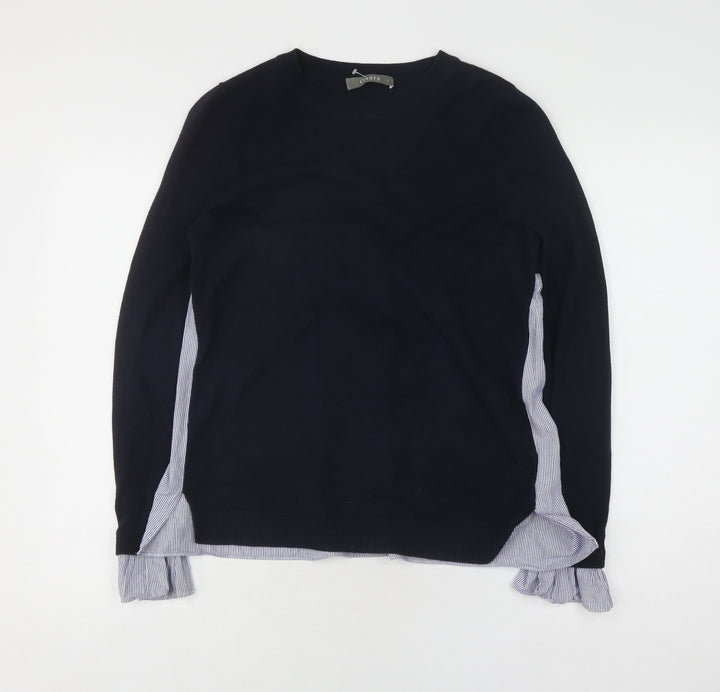 Oasis Women's Black Cotton Blend Pullover S