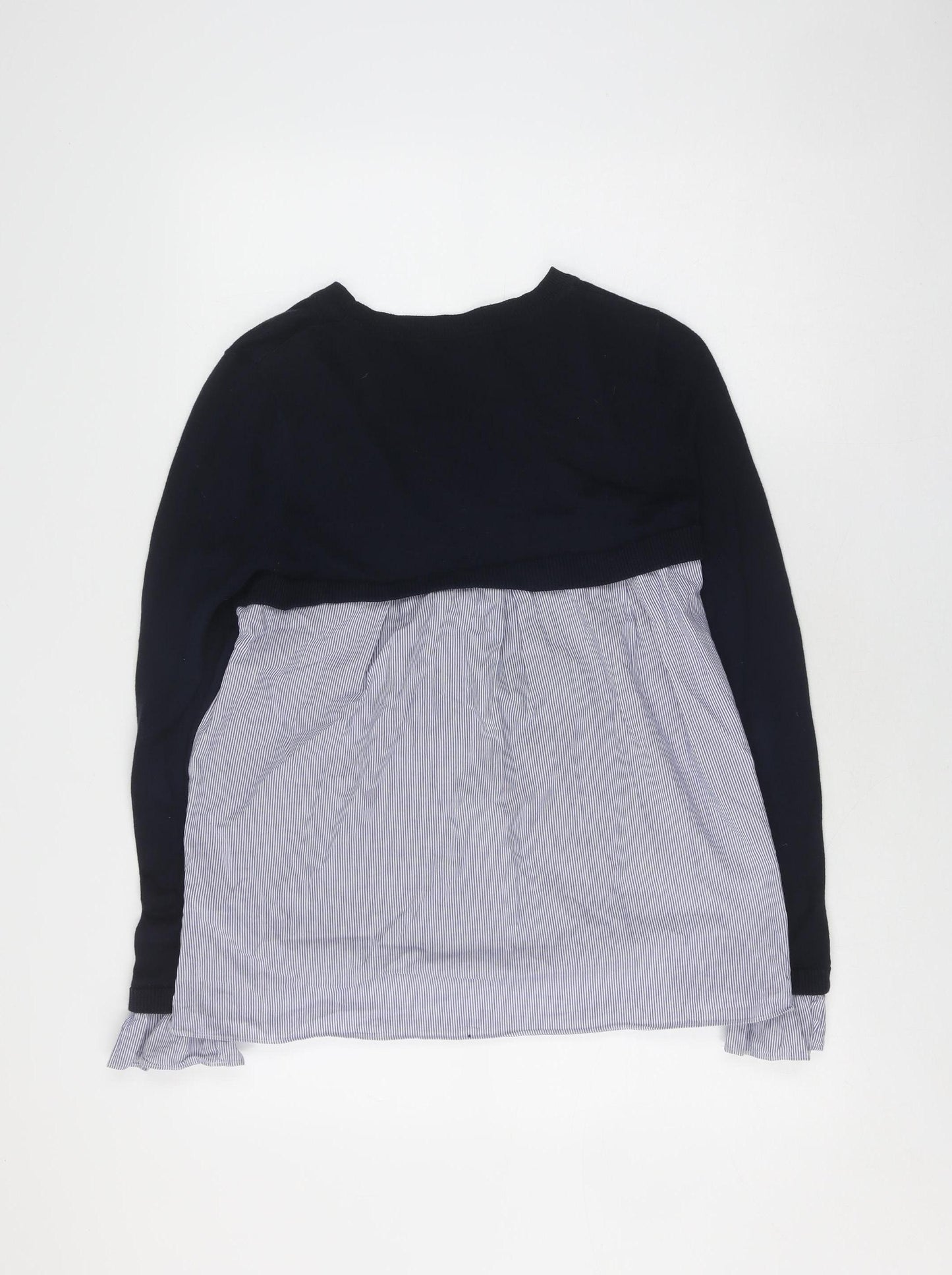 Oasis Women's Black Cotton Blend Pullover S