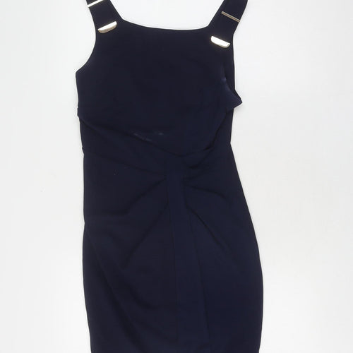 Lipsy London Women's Blue Sleeveless Shift Dress - Size 12