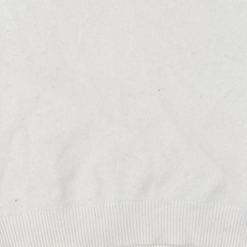 Sweaty Betty Women's White V-Neck Knit Pullover Jumper XS