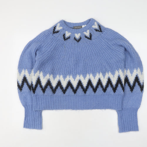 Mint Velvet Women's Blue L Geometric Pullover Jumper