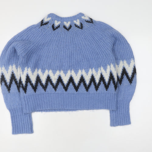 Mint Velvet Women's Blue L Geometric Pullover Jumper