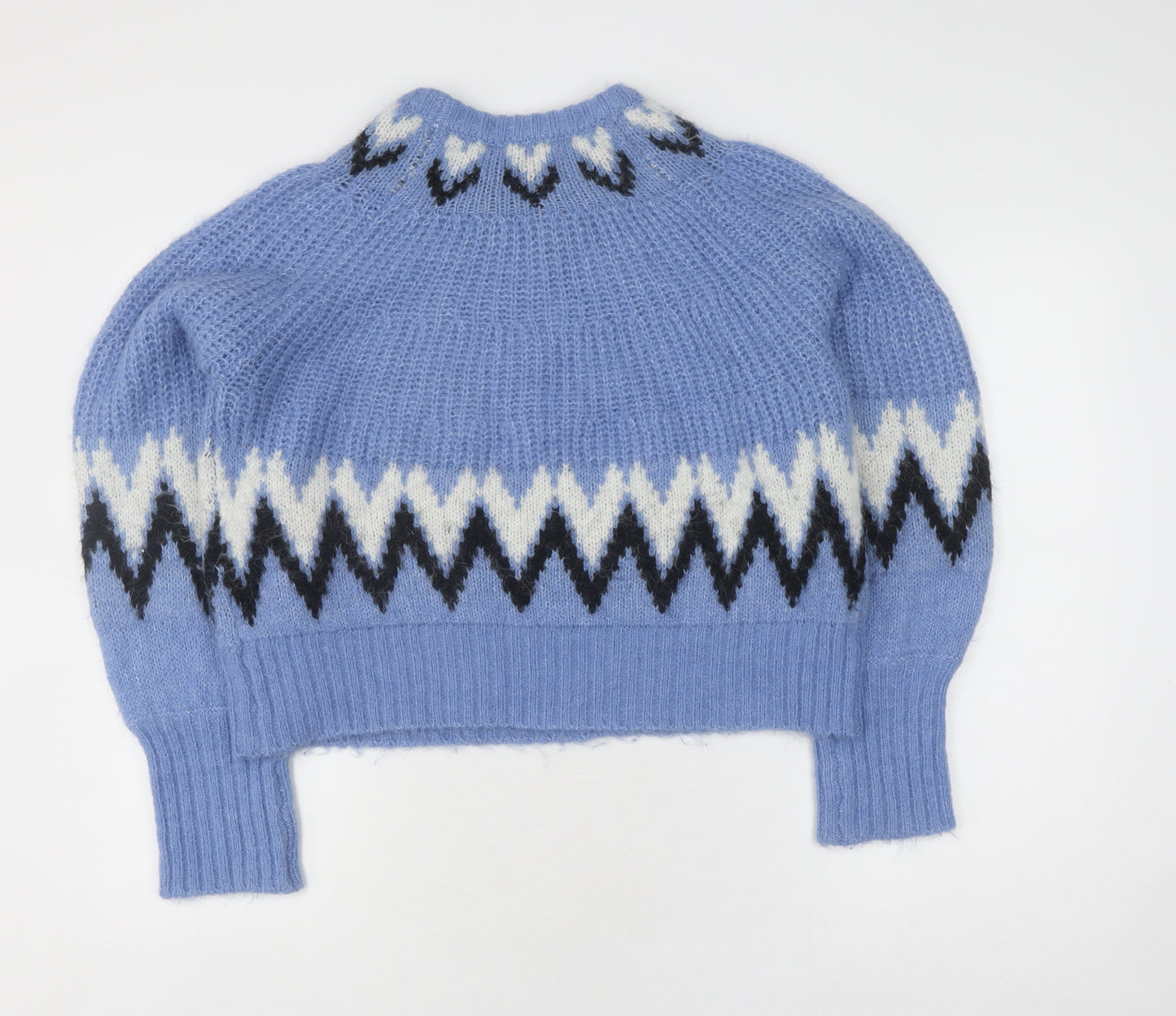 Mint Velvet Women's Blue L Geometric Pullover Jumper