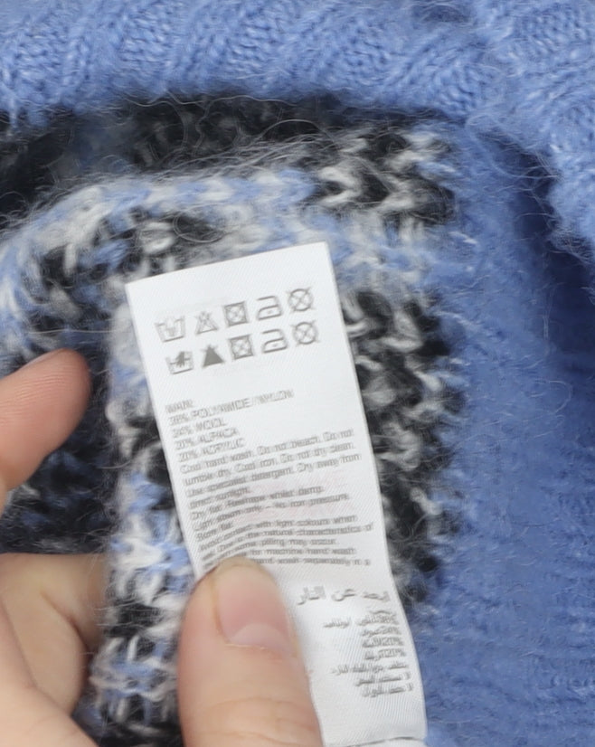 Mint Velvet Women's Blue L Geometric Pullover Jumper