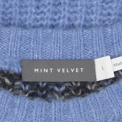 Mint Velvet Women's Blue L Geometric Pullover Jumper