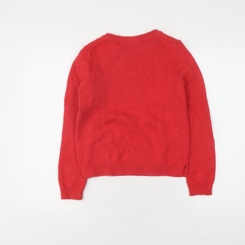 Boden Girls Red Fair Isle Jumper Size 9-10 Years