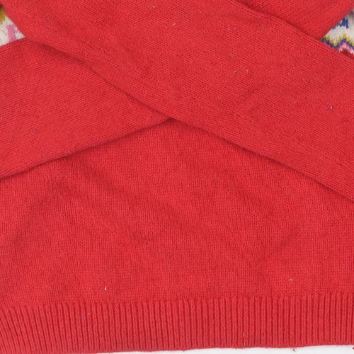 Boden Girls Red Fair Isle Jumper Size 9-10 Years