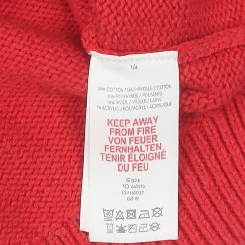 Boden Girls Red Fair Isle Jumper Size 9-10 Years