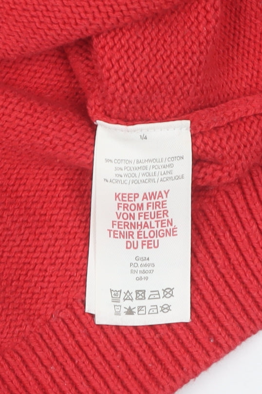 Boden Girls Red Fair Isle Jumper Size 9-10 Years