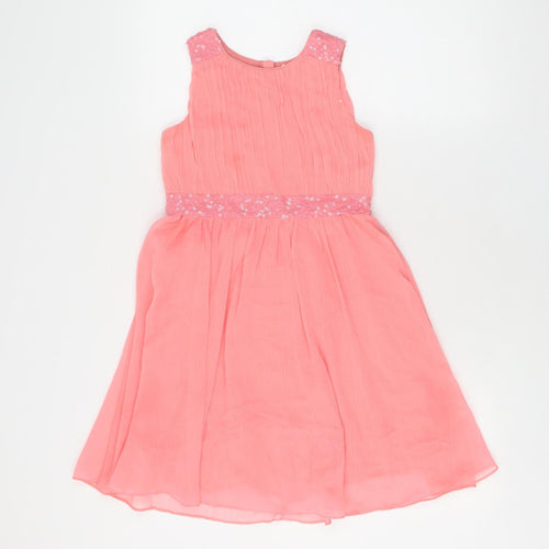 H&M Girls Pink Sequin A-Line Dress - 8-9 Years