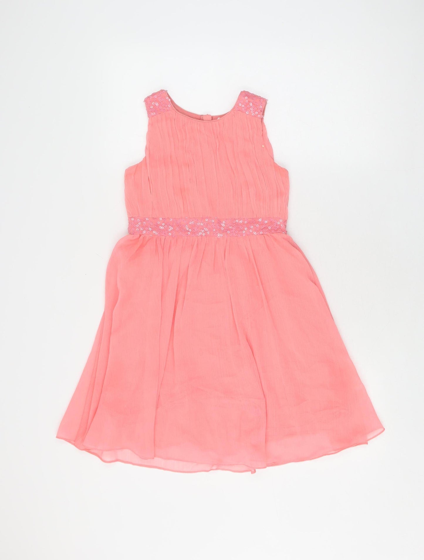 H&M Girls Pink Sequin A-Line Dress - 8-9 Years