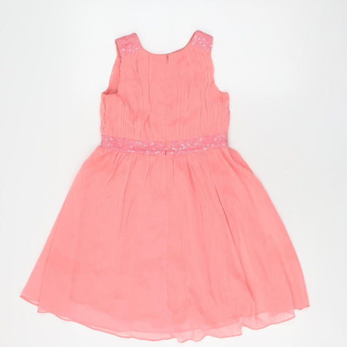 H&M Girls Pink Sequin A-Line Dress - 8-9 Years