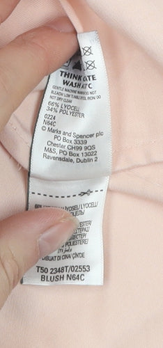Marks and Spencer Women's Pink V-Neck Top Size 18
