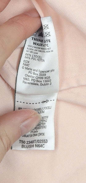 Marks and Spencer Women's Pink V-Neck Top Size 18