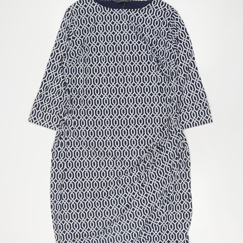 Women's Blue Geometric Dress, Size L