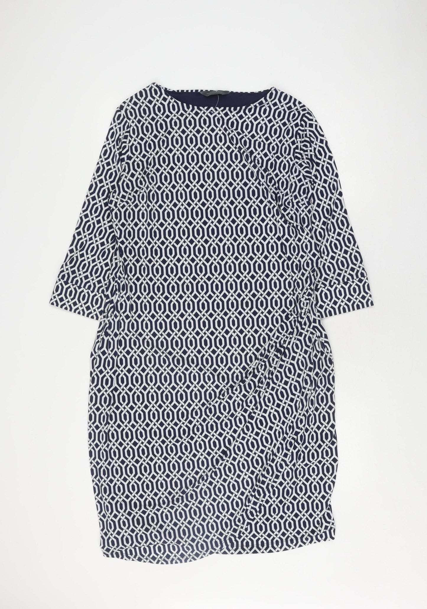 Women's Blue Geometric Dress, Size L