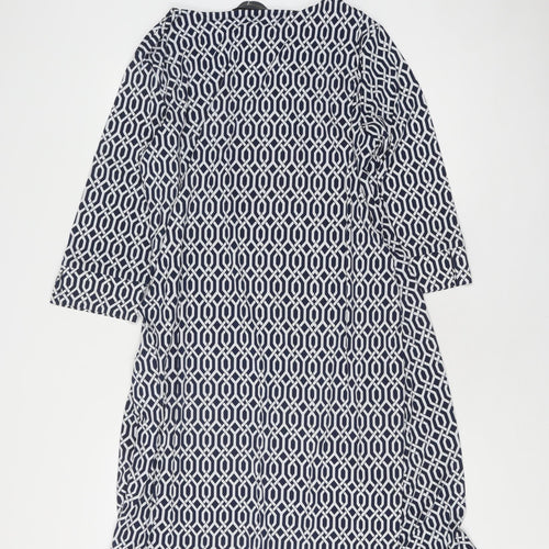 Women's Blue Geometric Dress, Size L