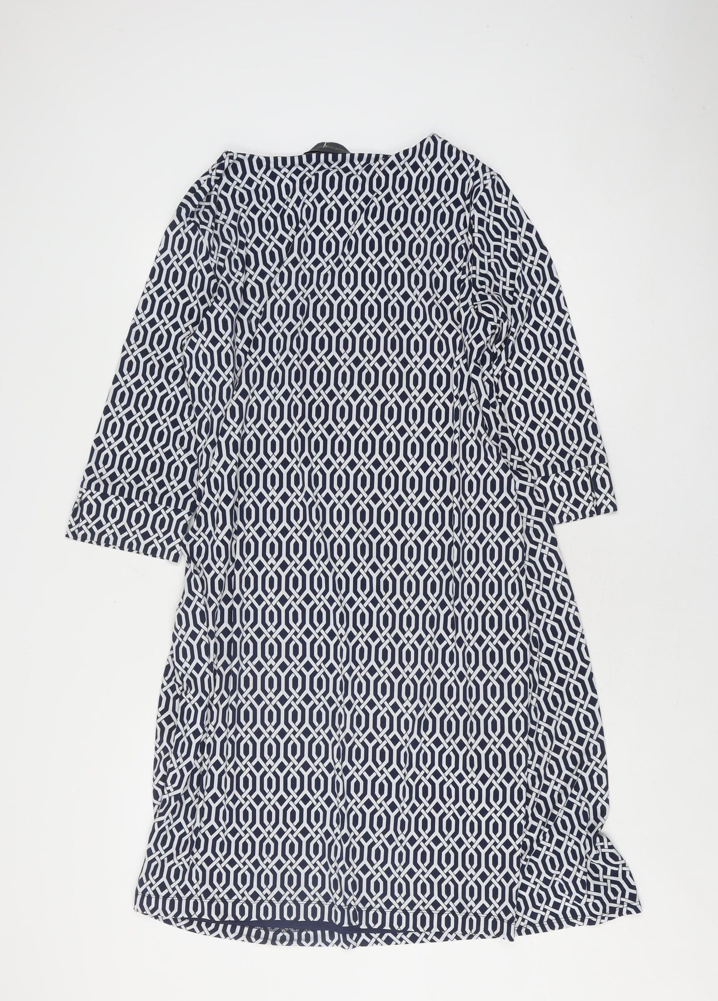 Women's Blue Geometric Dress, Size L