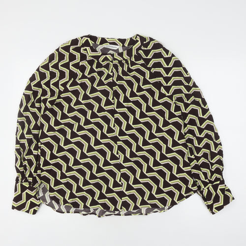 Marks and Spencer Women's Brown Geometric Blouse Size 12