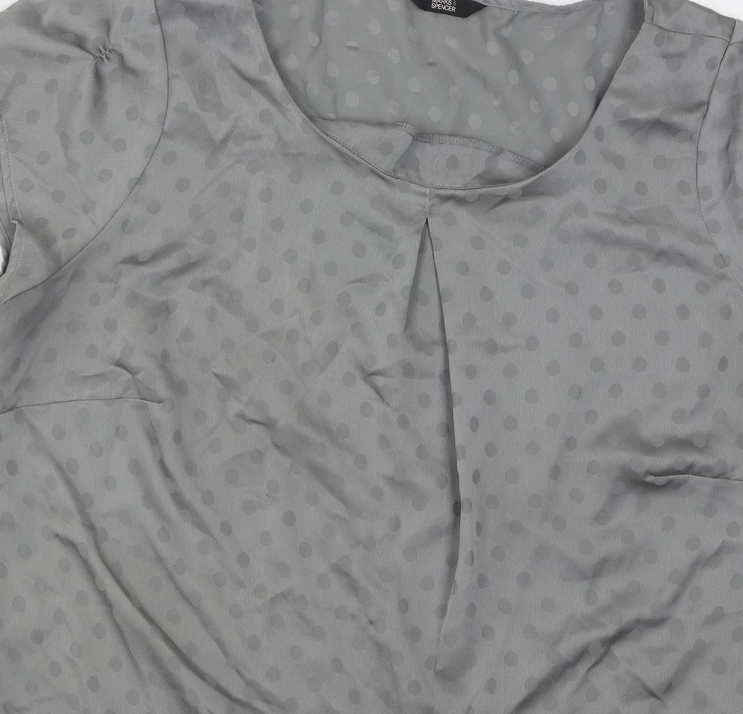 Marks and Spencer Women's Grey Polka Dot Blouse UK 18