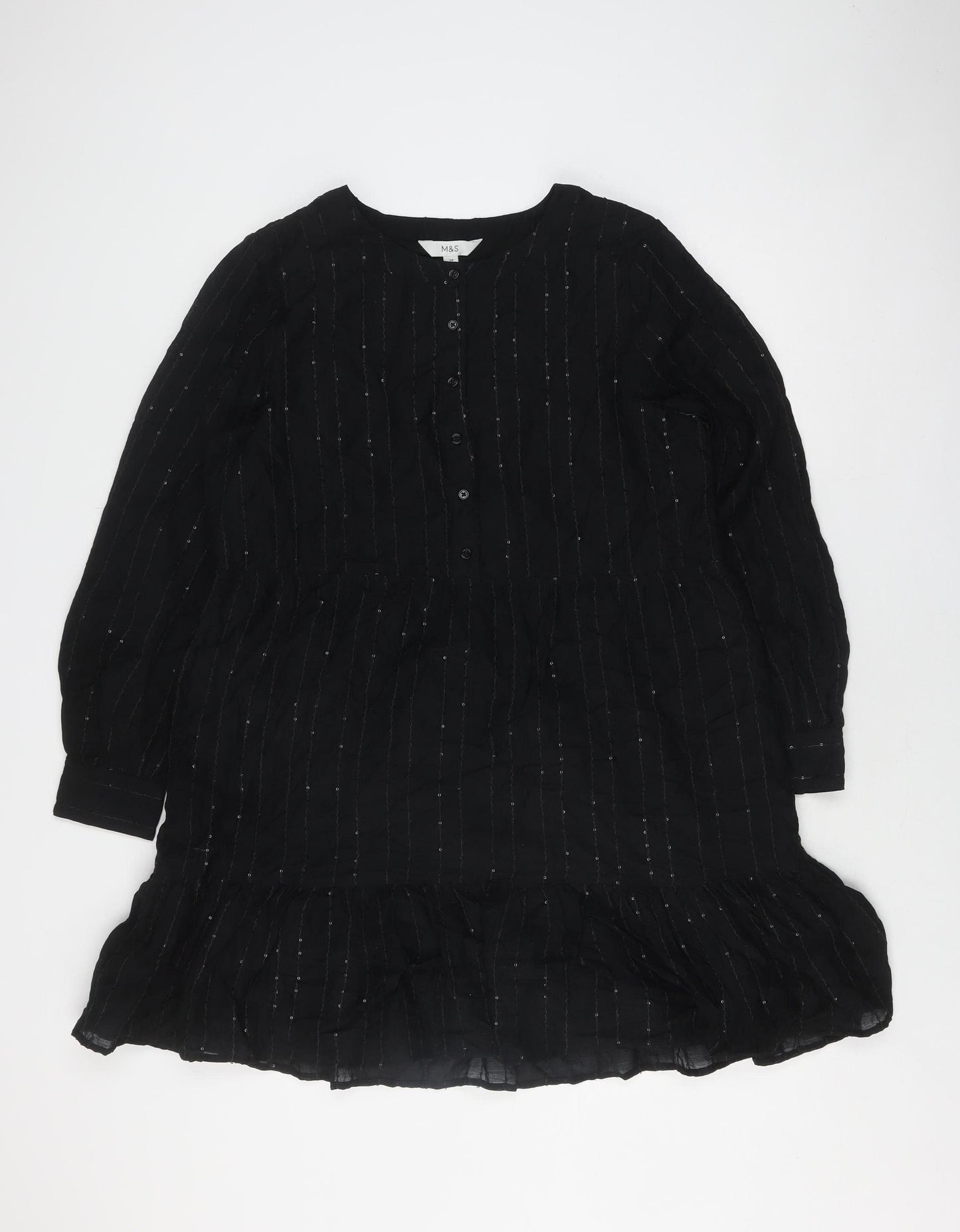 Marks and Spencer Women's Black Sequin Dress Size 14