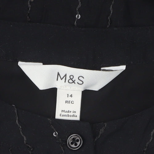 Marks and Spencer Women's Black Sequin Dress Size 14