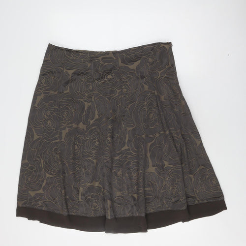 Marks and Spencer Women's Brown Floral Skirt Size 20