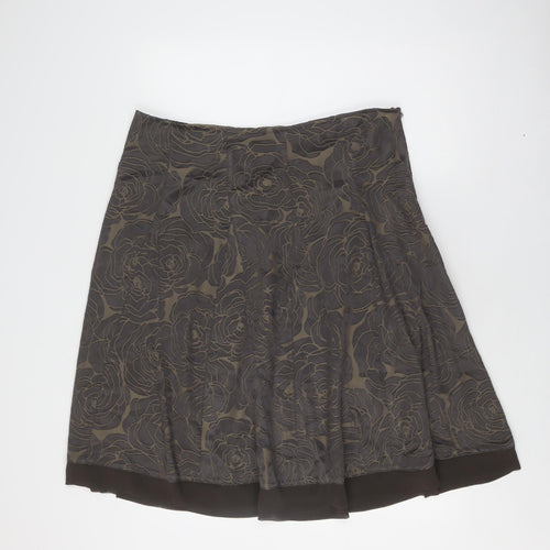 Marks and Spencer Women's Brown Floral Skirt Size 20