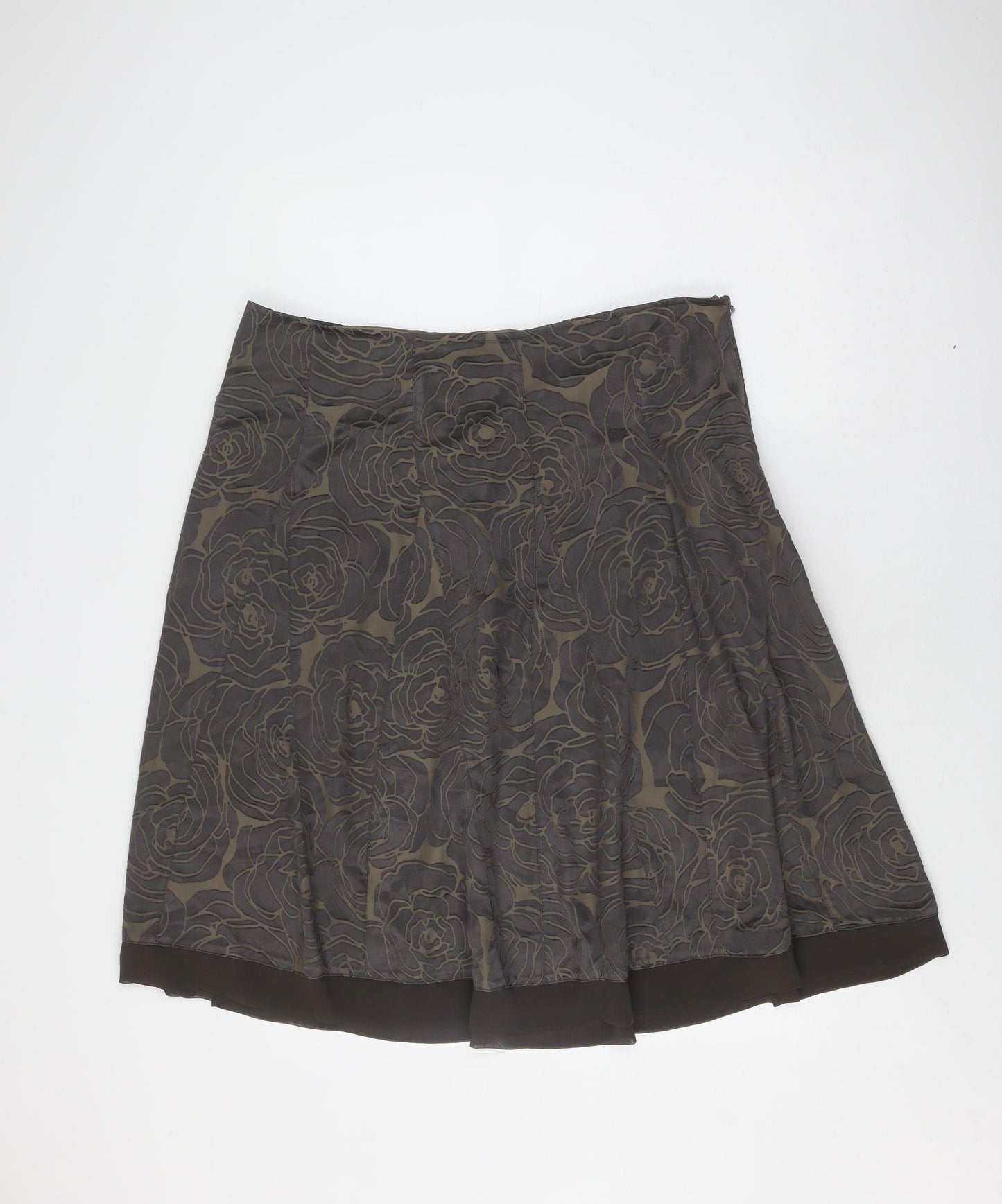 Marks and Spencer Women's Brown Floral Skirt Size 20