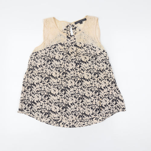 French Connection Women's Beige Sleeveless Blouse Size 6