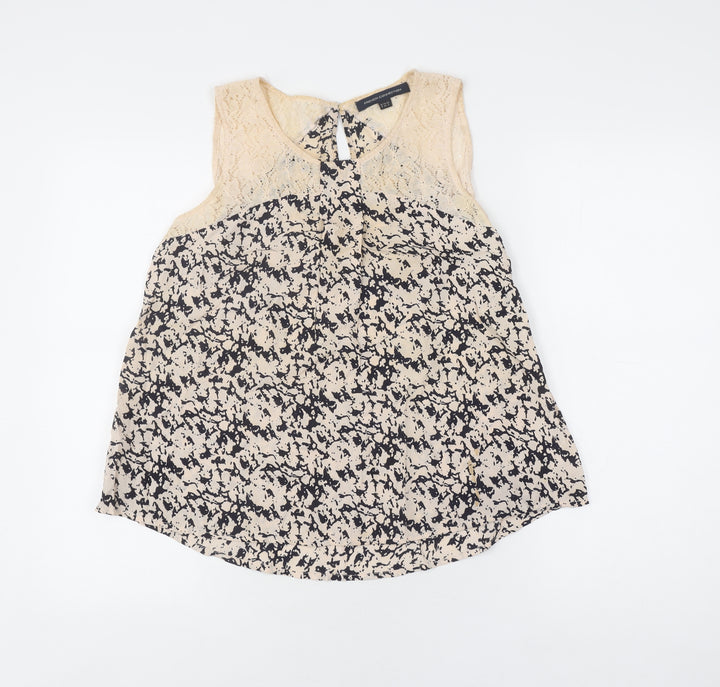 French Connection Women's Beige Sleeveless Blouse Size 6