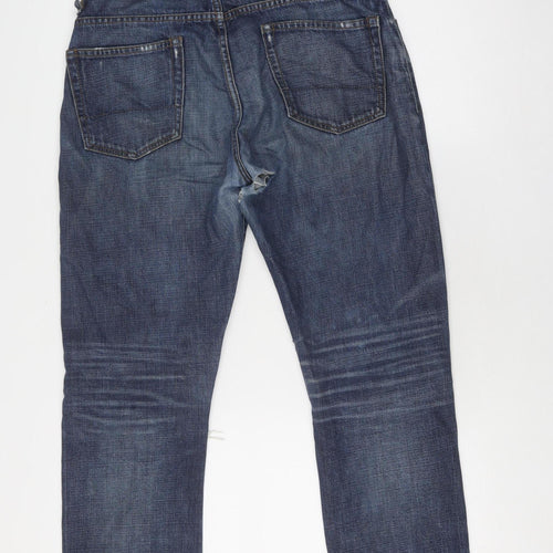 NSF Women's Blue Straight Leg Distressed Jeans Size 31