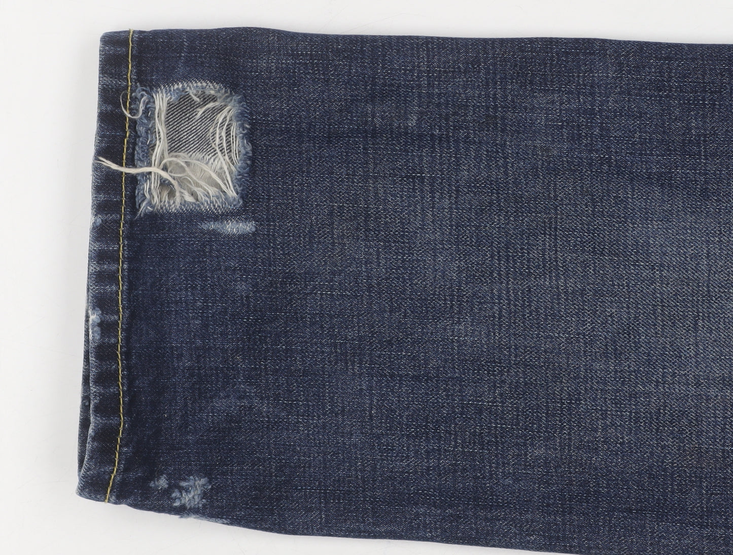 NSF Women's Blue Straight Leg Distressed Jeans Size 31