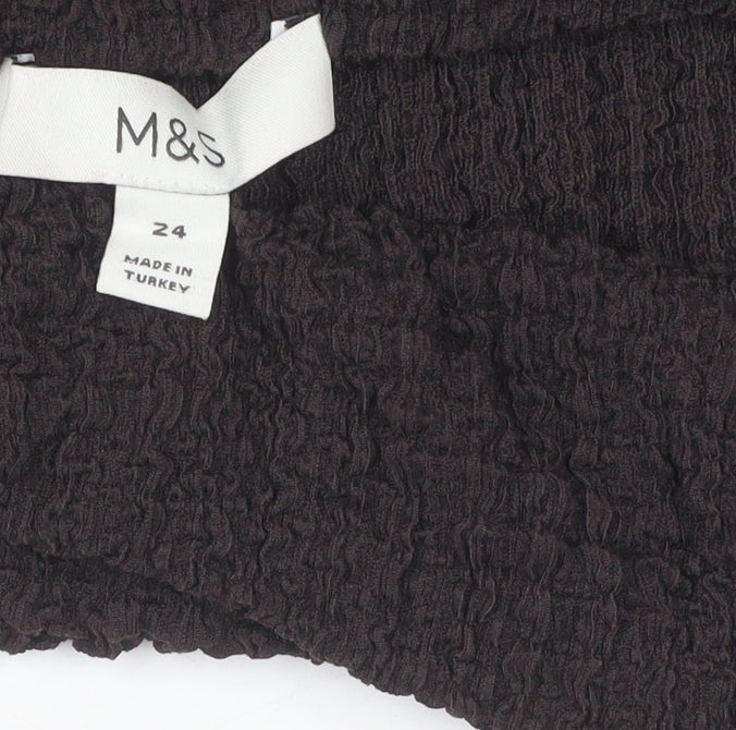 Marks and Spencer Women's Brown Pencil Skirt Size 24