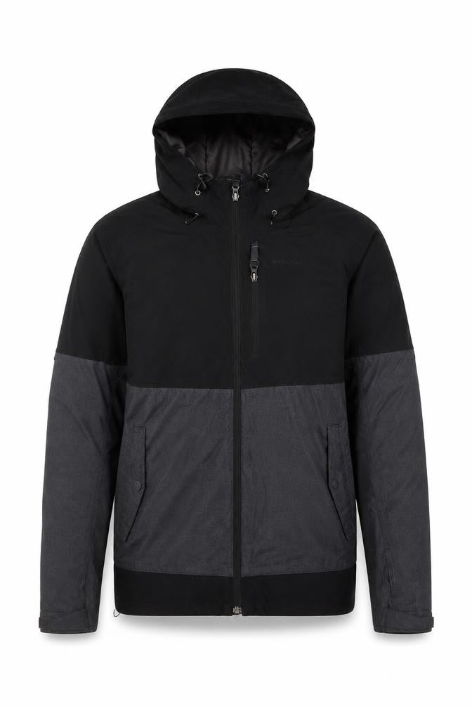 Front view of Decathlon unisex windbreaker jacket xs black