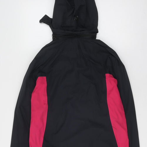 Technolayer Women's Black Lightweight Waterproof Hooded Jacket Size 12