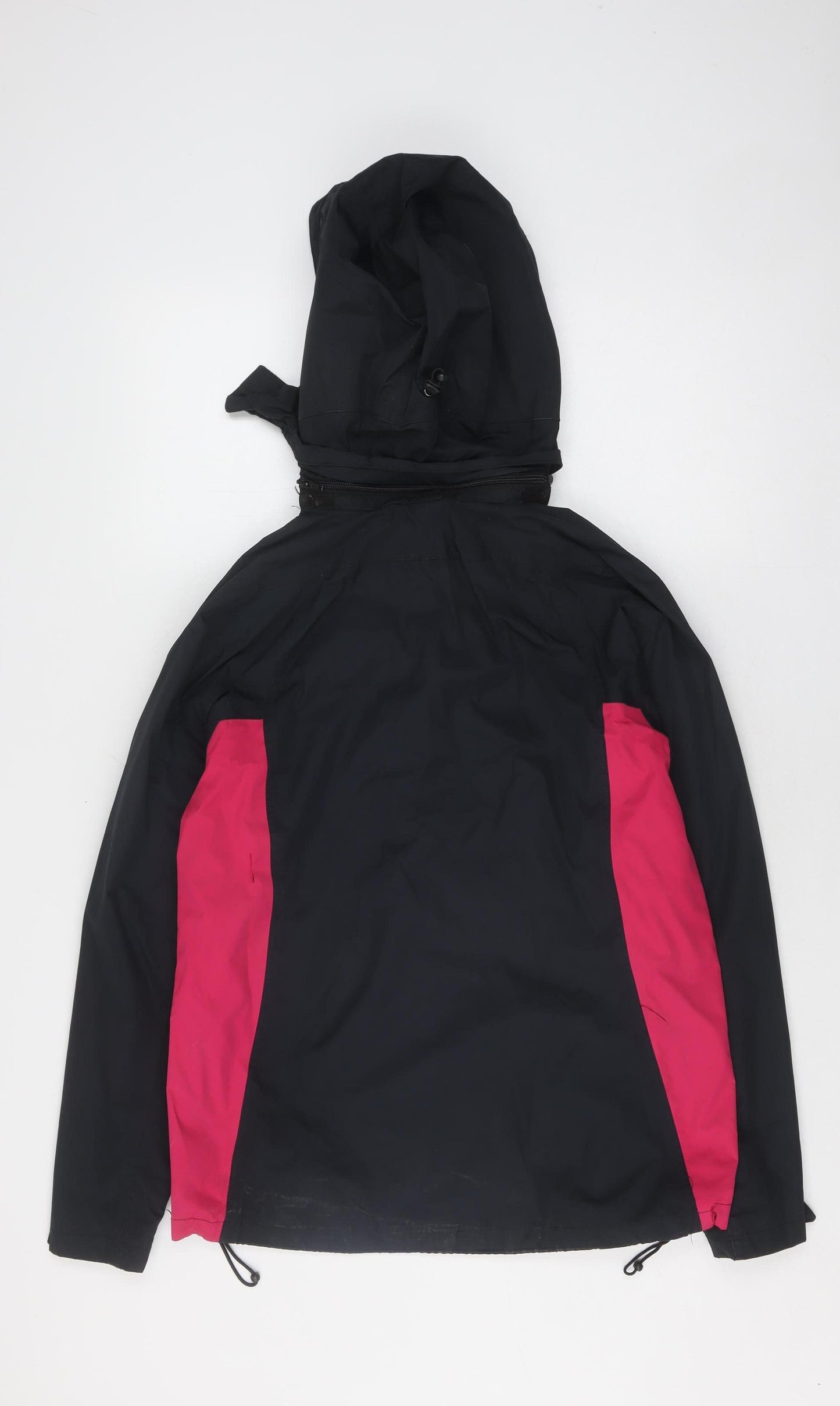 Technolayer Women's Black Lightweight Waterproof Hooded Jacket Size 12