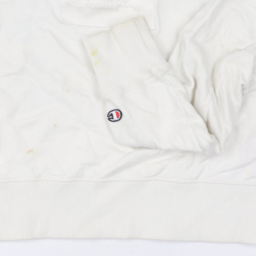 Champion Unisex White Pullover Hoodie Medium