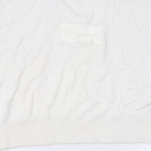 Champion Unisex White Pullover Hoodie Medium