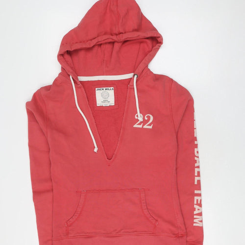 Jack Wills Women's Red Pullover Hoodie Size 12