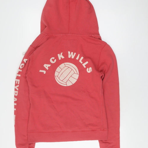 Jack Wills Women's Red Pullover Hoodie Size 12