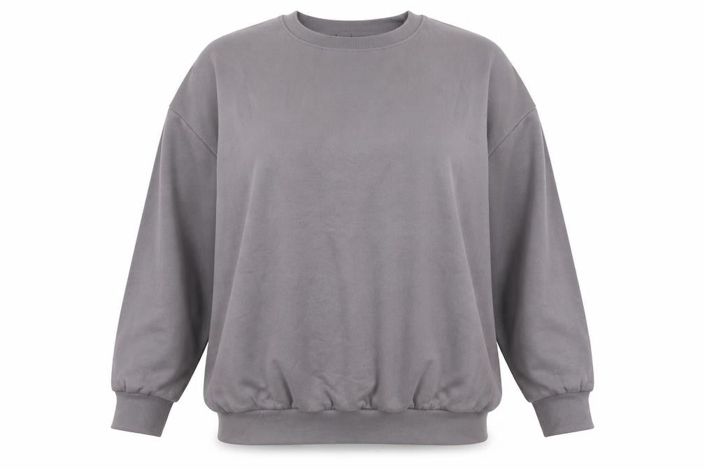 Front view of Missyempire Women's Grey Pullover Sweatshirt, size 10