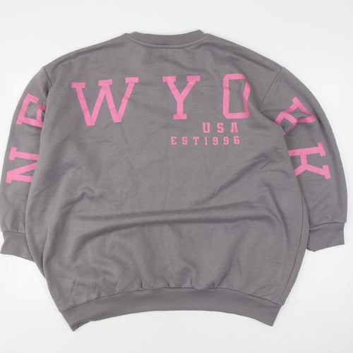 Missyempire Women's Grey Pullover Sweatshirt Size 10
