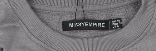 Missyempire Women's Grey Pullover Sweatshirt Size 10