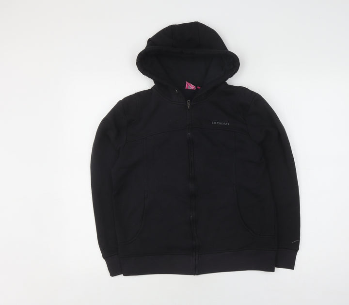 LA Gear Women's Black Full Zip Hoodie Size 10