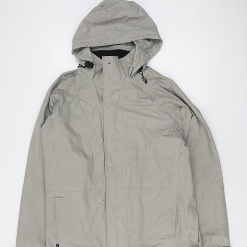 Peter Storm Men's Grey Hooded Rain Jacket, Size S