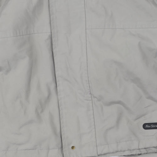 Peter Storm Men's Grey Hooded Rain Jacket, Size S
