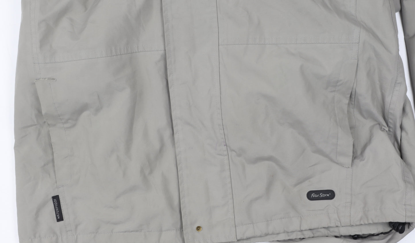 Peter Storm Men's Grey Hooded Rain Jacket, Size S