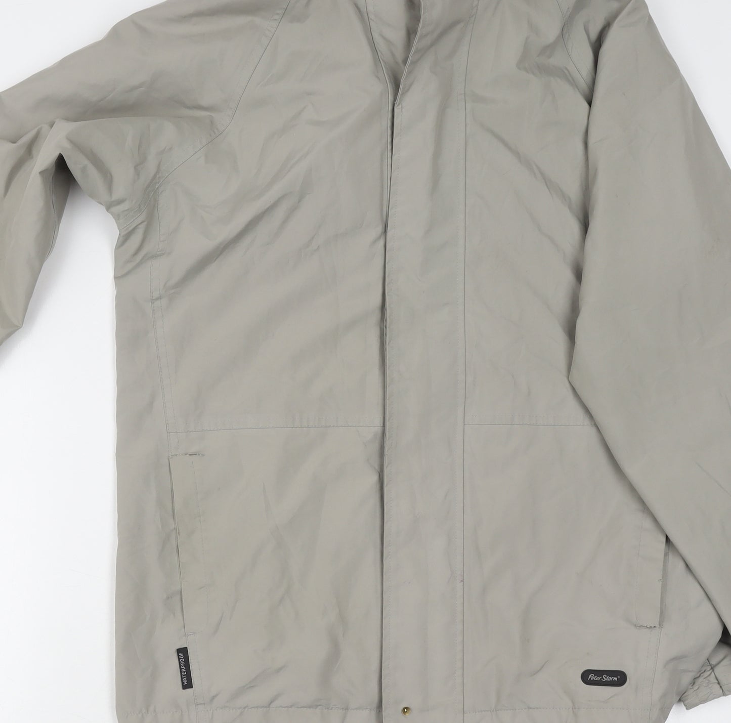 Peter Storm Men's Grey Hooded Rain Jacket, Size S